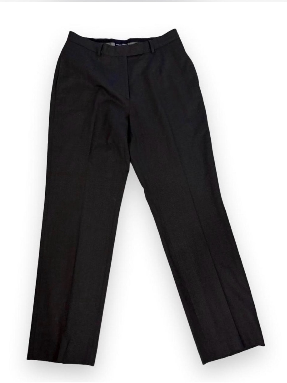 Giorgio Armani Black Straight-Leg Dress Trousers made in Italy (wool)